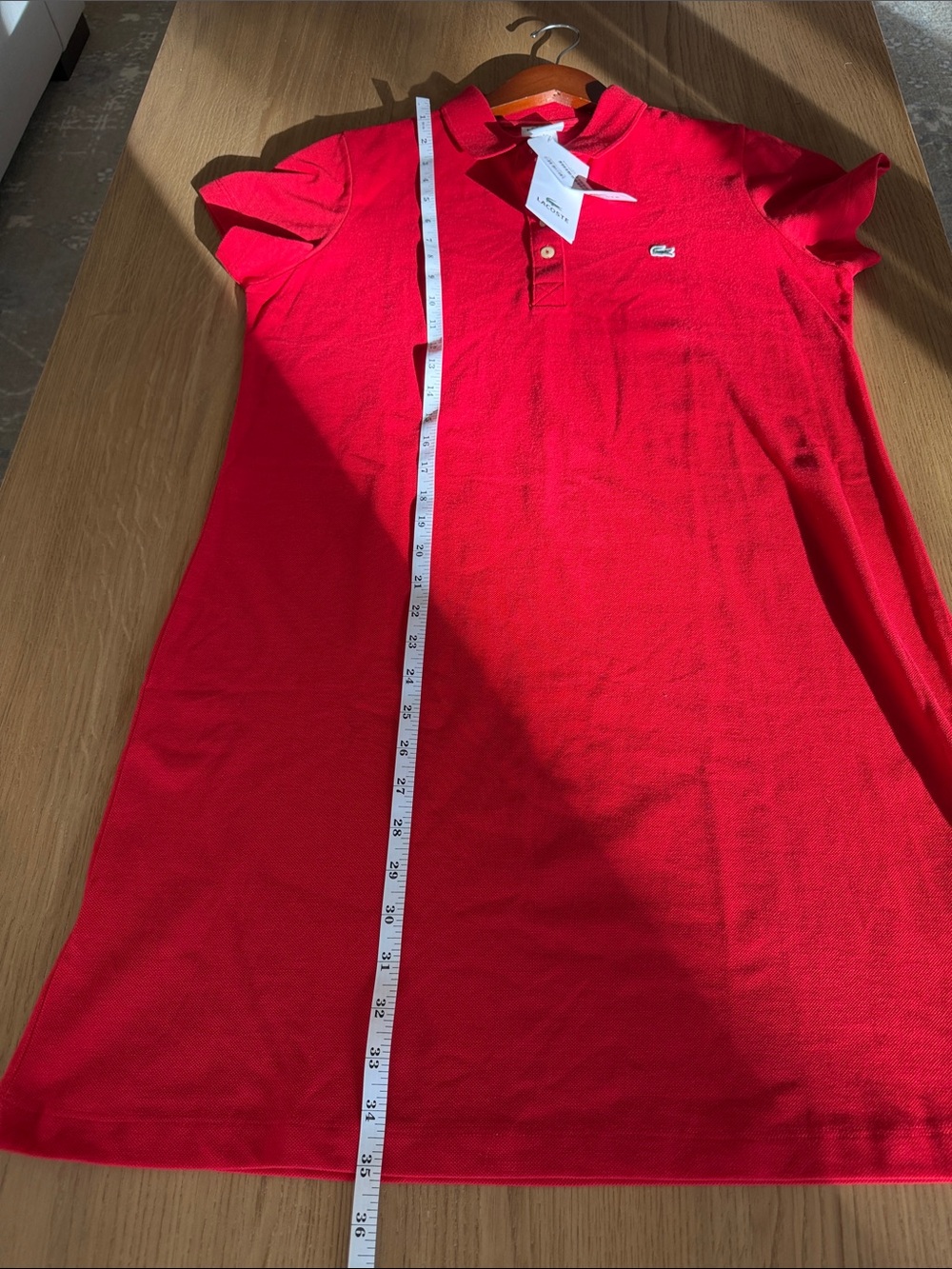 Lacoste Women's Stretch Red Polo Dress, size: medium - Picture 8 of 9